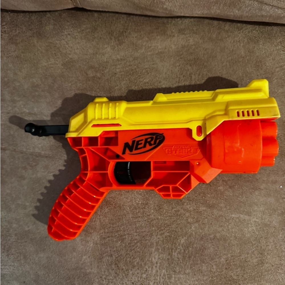 Nerf Alpha Strike RC-6 Six Shot Blaster Orange Yellow Outdoor Play Tested Works